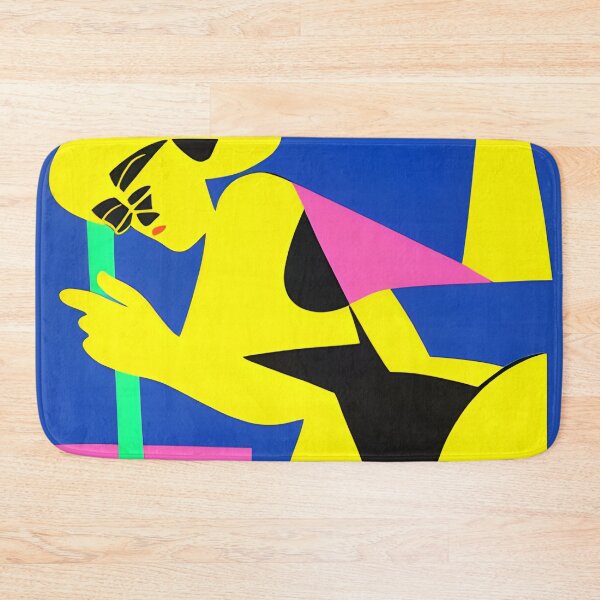 Item preview, Neon Matisse style pole dancing lady, contemporary abstract art design designed and sold by mahercara.