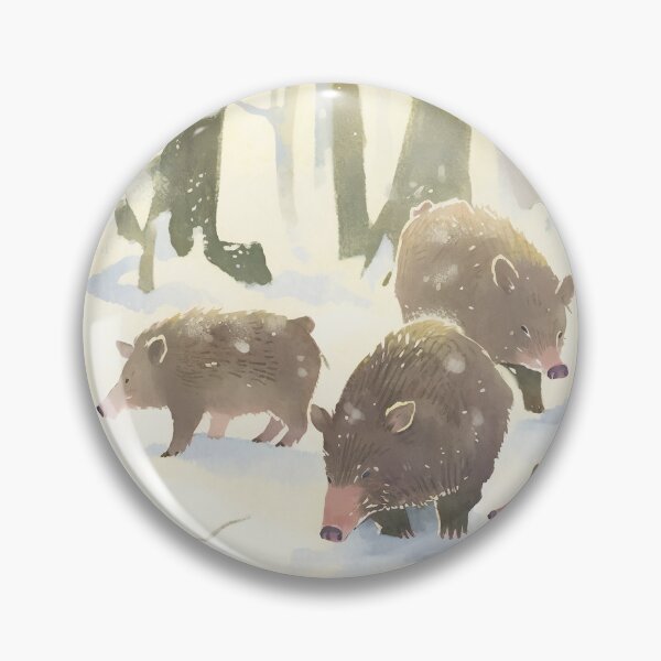 Artikelvorschau, Snowy Forest Tales: Enchanting Watercolor Boar Designs entworfen und verkauft von ReiraNogami.