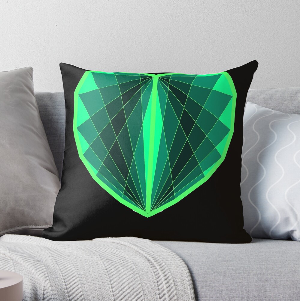 Emerald heart Throw Pillow for Sale by AlmosFrostedArt