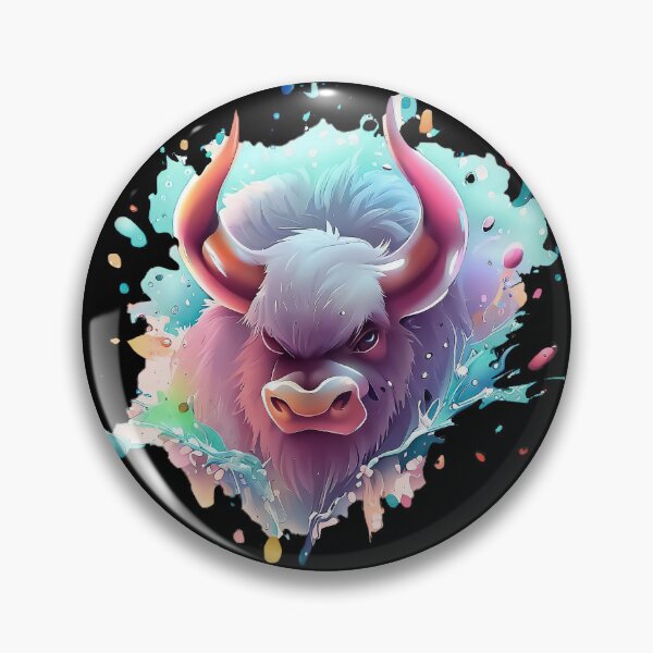 Item preview, Funny bison pastel watercolor splash designed and sold by TomFrontierArt.