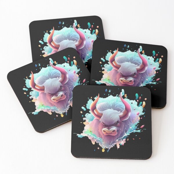 Item preview, Funny bison pastel watercolor splash designed and sold by TomFrontierArt.