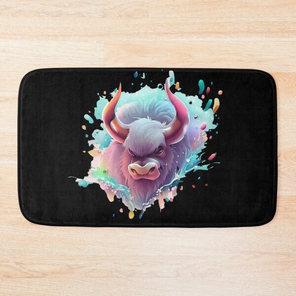 Item preview, Funny bison pastel watercolor splash designed and sold by TomFrontierArt.