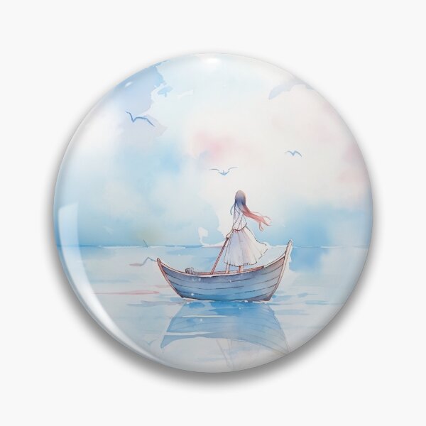 Artikelvorschau, Seafaring Serenity: Watercolor Boat and Open Ocean Design entworfen und verkauft von ReiraNogami.