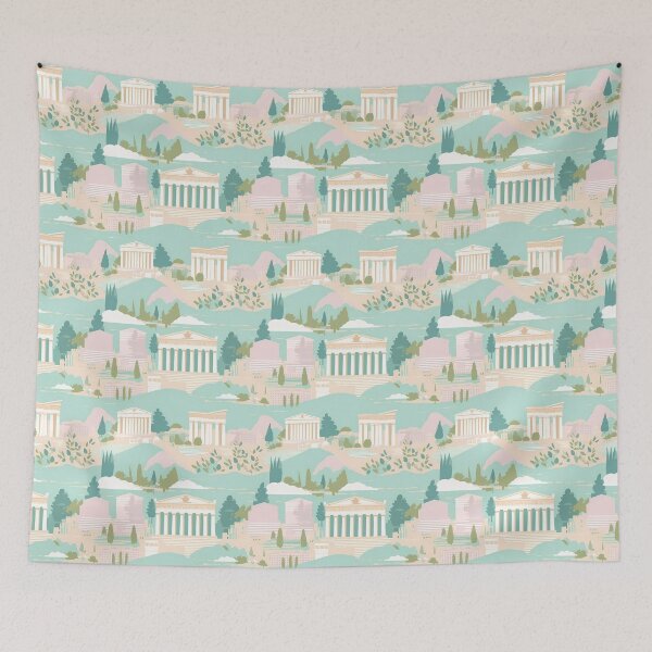 Item preview, Acropolis Ancient Allure: Pastel Minimalist Pattern designed and sold by FamMeetsWorld.