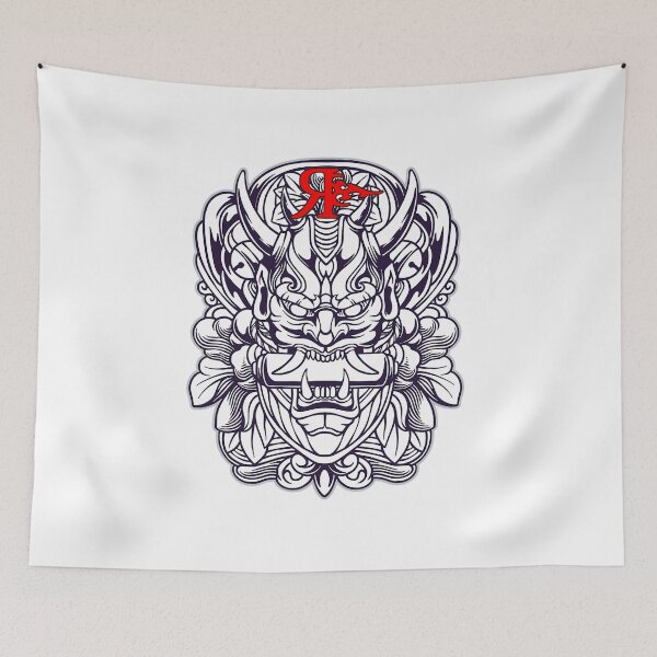 Aperçu de l'œuvre MASQUE ROGUE ONI ART DE TATOUAGE VINTAGE créée et vendue par Rogueclothes.
