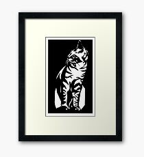 Cat Stencil Framed Print