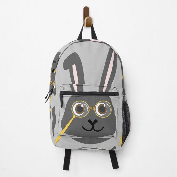 Item preview, Bunny with glasses, rabbit with glasses, vintage, endless pattern, gray, Grey White And Black designed and sold by bubbley2021.