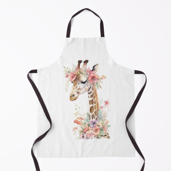 Artikelvorschau, Giraffe in Bloom: Watercolor Floral Artistry entworfen und verkauft von ReiraNogami.