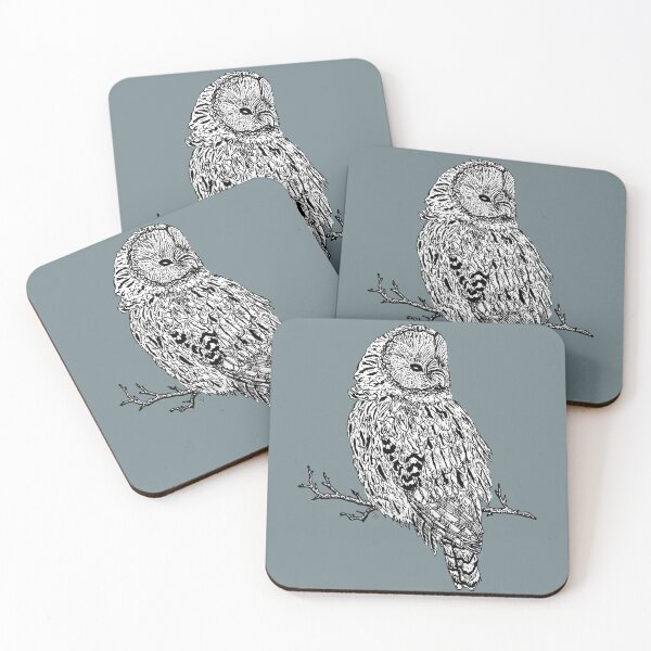 Item preview, Cosy owl on a branch designed and sold by OceanaOrlaghArt.