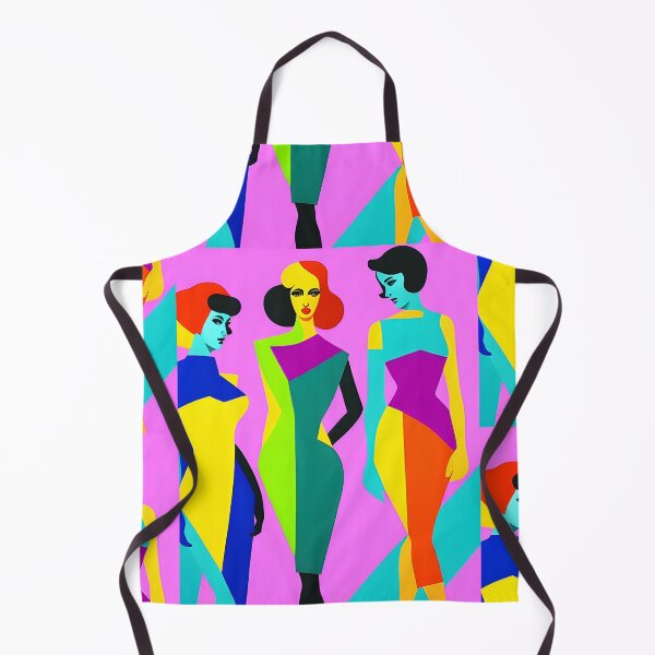 Aperçu de l'œuvre Vibrant style abstrait Pop art de trois mannequins posant créée et vendue par mahercara.