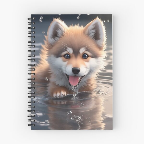 Item preview, Playful Wolf cub Chibi in water designed and sold by Rothnaric.