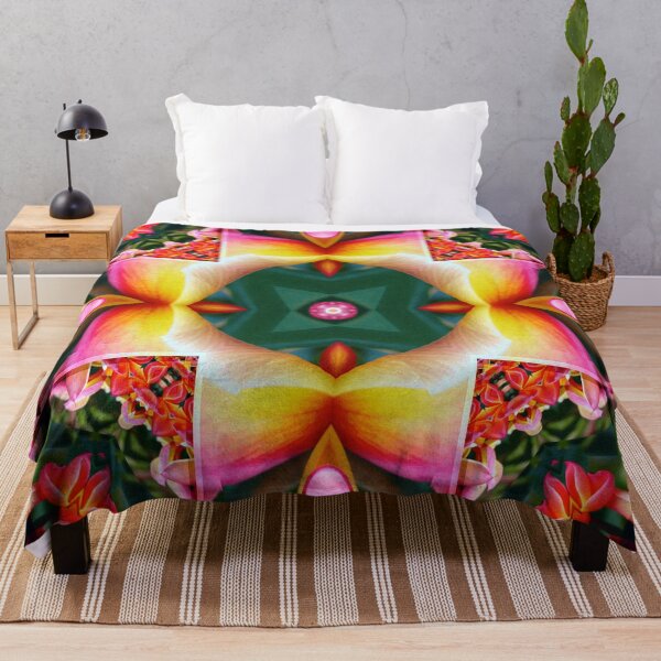 Item preview, *Wonderful Colorful Geometric Plumeria Hawaiian Flowers Abstract Patchwork Painting.* designed and sold by Ralek.