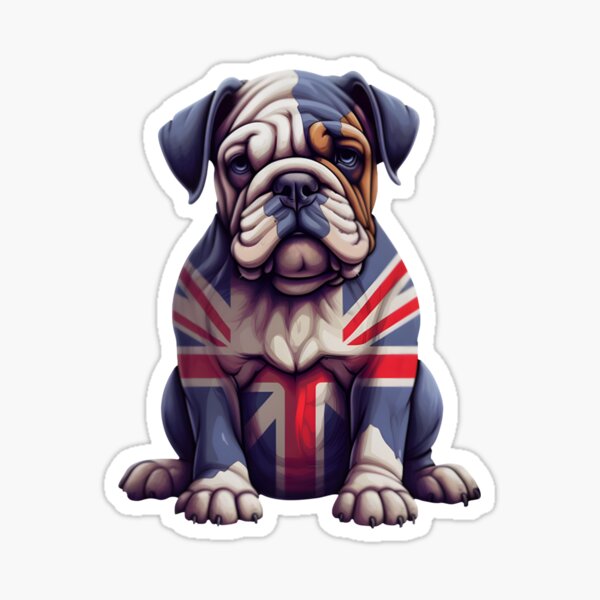 Artikel-Vorschau von Englischer Bulldogge-Welpe UK-Flagge 02, designt und verkauft von ARTficiallyAnon.