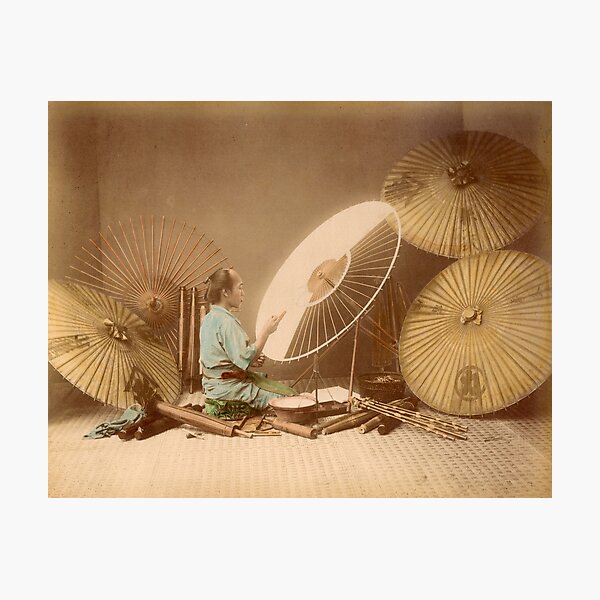 The umbrella maker, 1870s Photographic Print