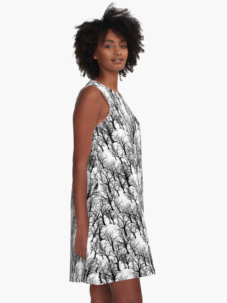 Alternate view of Black Trees - Twin Peaks Inspired A-Line Dress