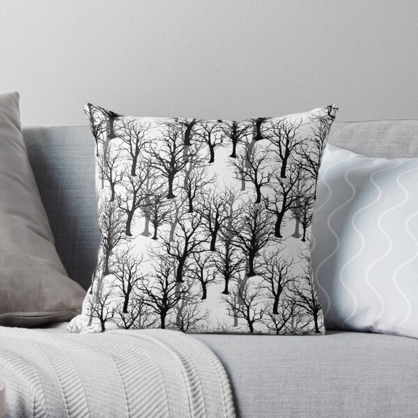 Black Trees - Twin Peaks Inspired Throw Pillow