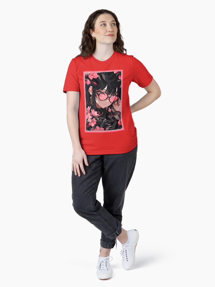 Aesthetic Anime Girl Pink Rosa Black Quality Aesthetic Anime Design  Premium Chibi Manga Anime Art Essential T-Shirt