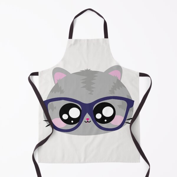 Item preview, Gato cinza de óculos Kawaii - Gato e óculos designed and sold by GirlaineSQ.