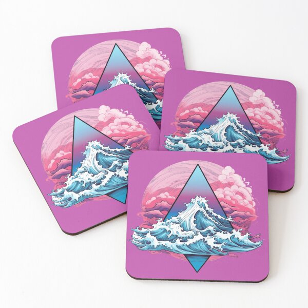 Item preview, Vaporwave Wave Triangle Clouds designed and sold by Nightarcade.