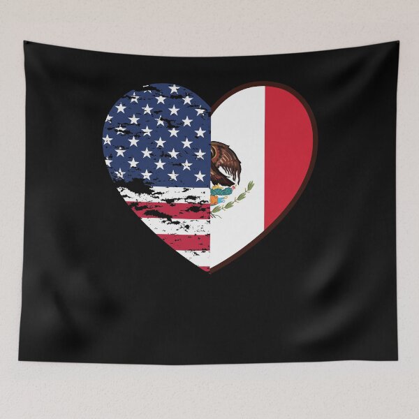 Item preview, Half American Half Mexican Heart, USA Flag Mexico designed and sold by Quicker-Shop.