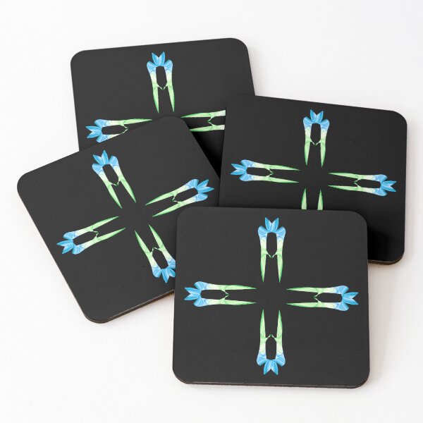 Item preview, Green and blue crosses pattern designed and sold by Meo Design.