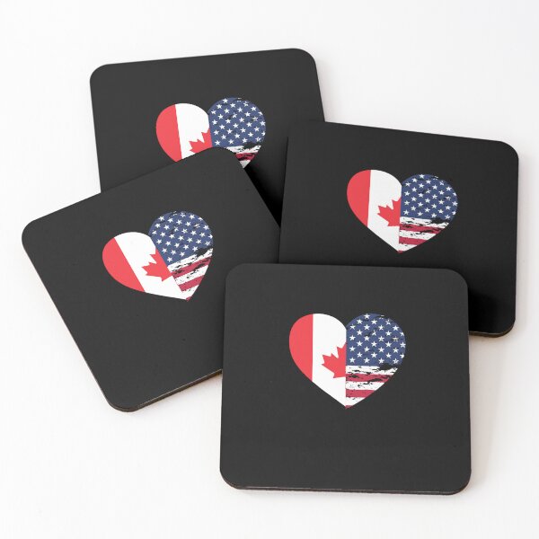 Item preview, Half American Half Canadian Heart, USA Flag Canada designed and sold by Quicker-Shop.
