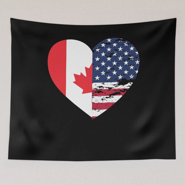 Item preview, Half American Half Canadian Heart, USA Flag Canada designed and sold by Quicker-Shop.