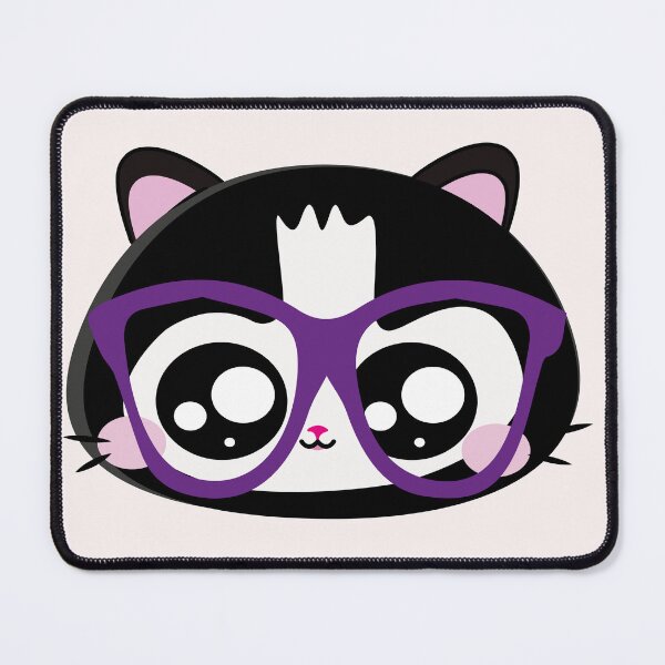 Item preview, Kawaii Gato preto e branco de óculos - Gato de Óculos designed and sold by GirlaineSQ.