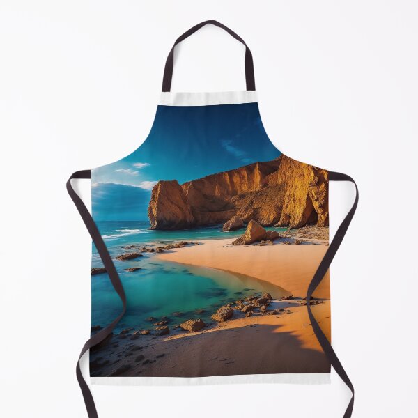 Item preview, A sandy beach nestled between the rocky cliffs, Ai Generated Art designed and sold by AiGens.