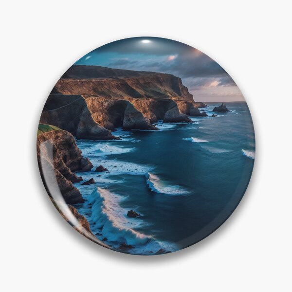 Item preview, Majestic seaside cliff landscapes with crashing waves, Ai Generated Art designed and sold by AiGens.