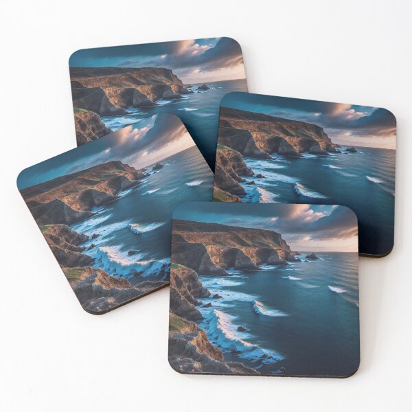 Item preview, Majestic seaside cliff landscapes with crashing waves, Ai Generated Art designed and sold by AiGens.