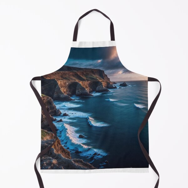 Item preview, Majestic seaside cliff landscapes with crashing waves, Ai Generated Art designed and sold by AiGens.