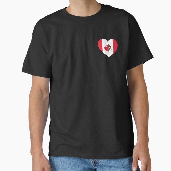 Vista previa del artículo con la obra «Mitad canadiense mitad corazón mexicano, bandera de EE. UU. Canadá», diseñado y vendido por Quicker-Shop.