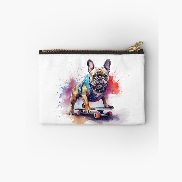 Item preview, watercolor skater bulldog designed and sold by Polnorandco.