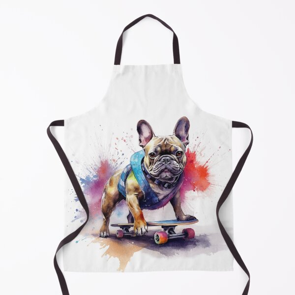 Item preview, watercolor skater bulldog designed and sold by Polnorandco.