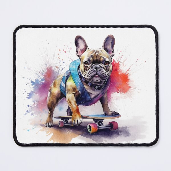 Item preview, watercolor skater bulldog designed and sold by Polnorandco.