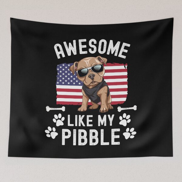 Item preview, Awesome Like My Pibble USA Flag Pitbull Dog Breed July 4th Funny designed and sold by elvisg03.