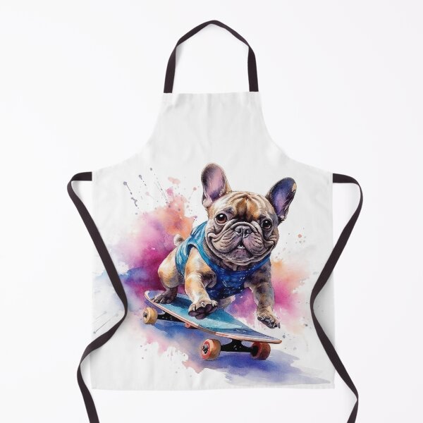 Item preview, watercolor skate crazy bulldog designed and sold by Polnorandco.