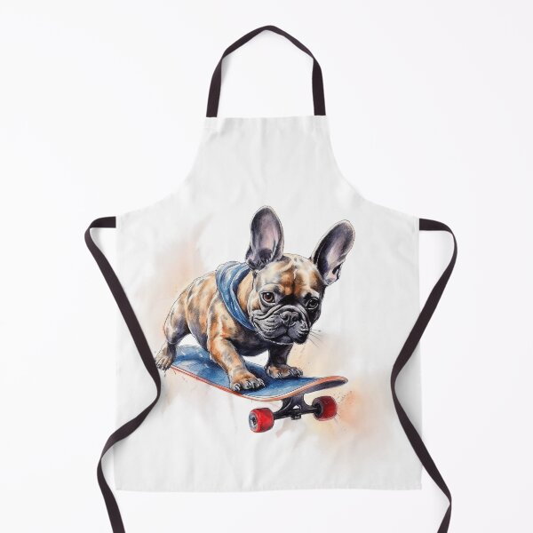 Item preview, Baby Bulldog skateboarding watercolor designed and sold by Polnorandco.