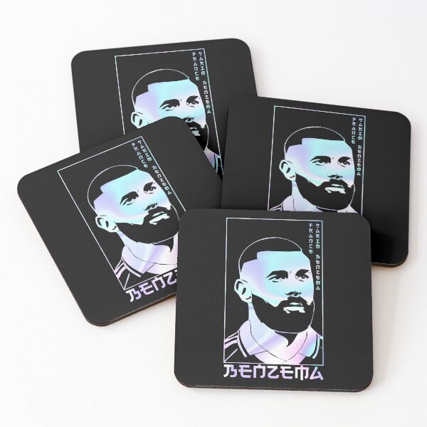 Item preview, Karim Benzema holographic Style Portrait art illustration designed and sold by 442workshop.