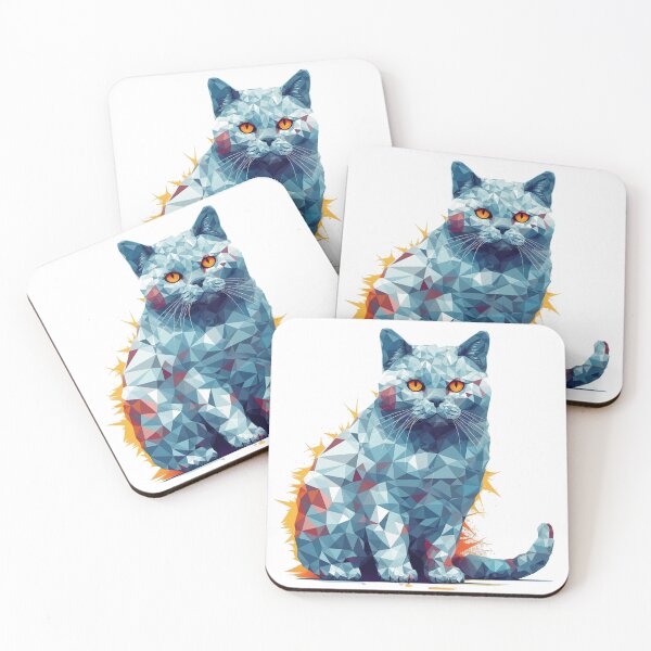 Item preview, British Shorthair Art - Modern Feline - Silhouette Designs With Angular Creativity designed and sold by DooodleGod.