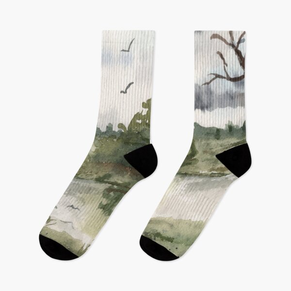Item preview, Tranquil Lake | Watercolor Landscape designed and sold by Harpley Design Studio.