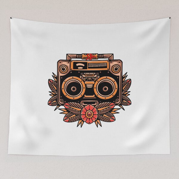 Item preview, ROGUE RETRO BOOM BOX TATTOO ART designed and sold by Rogueclothes.