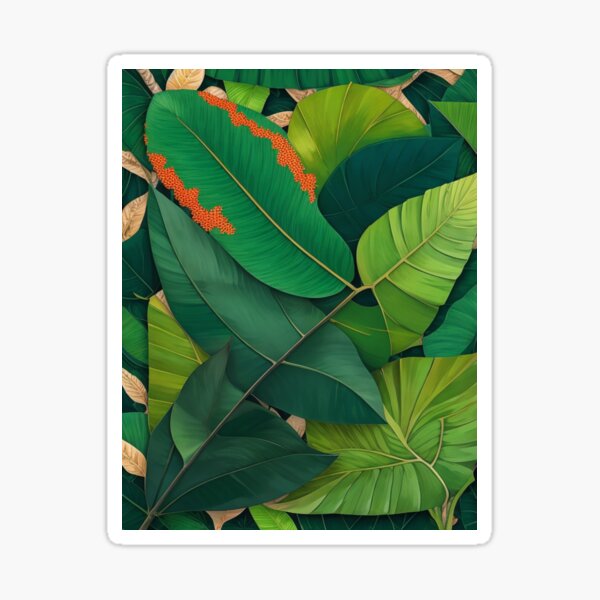 "Tropical Leaves" Sticker for Sale by likbatonboot Redbubble
