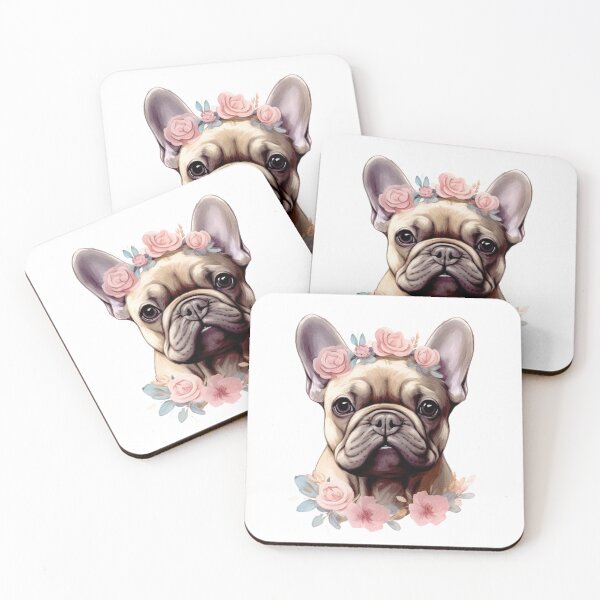 Item preview, Portrait little Bulldog with flower necklace designed and sold by Polnorandco.