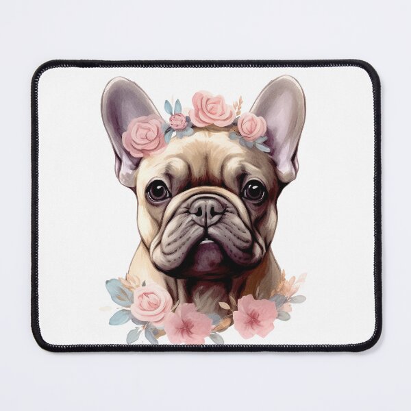 Item preview, Portrait little Bulldog with flower necklace designed and sold by Polnorandco.