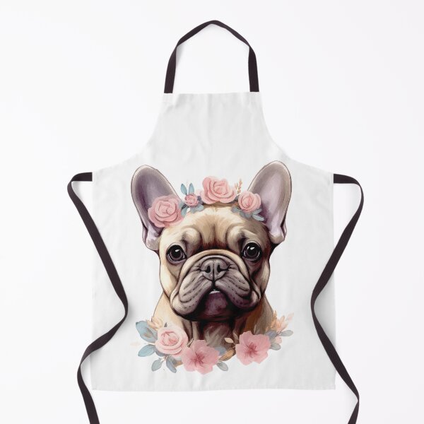 Item preview, Portrait little Bulldog with flower necklace designed and sold by Polnorandco.