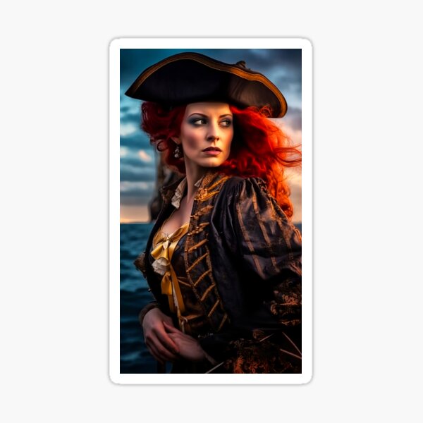 Item preview, Pirate Lady with red hair 3 designed and sold by Red Witch Art.