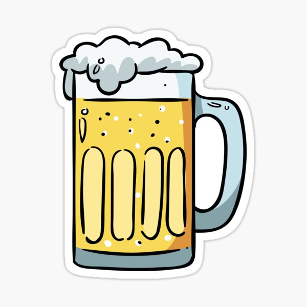 Glass of beer sticker design element