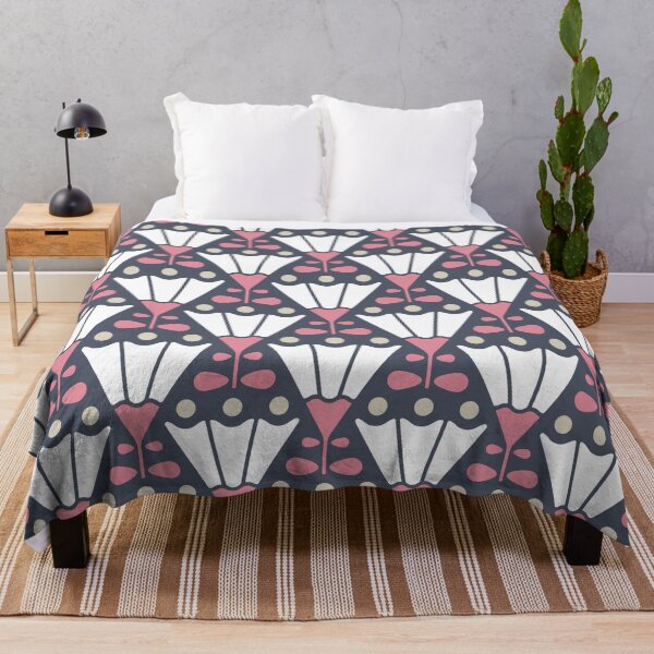 Item preview, KF 0039 F - Retro Vintage Triangle Flowers Minimalist 70s Modern Geometric Floral Pattern designed and sold by KhakiFinch.
